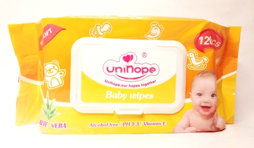UNIHOPE LINGETTE ALOE VERA 120PCS
