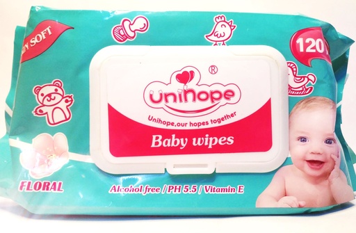 UNIHOPE LINGETTE FLORAL 120PCS